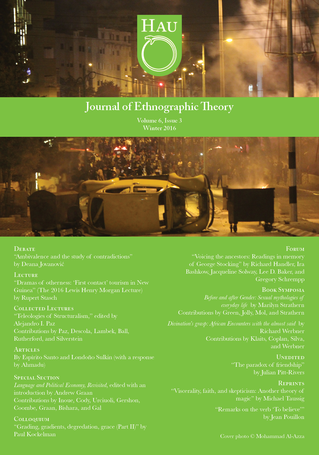 HAU - Journal of Ethnographic Theory